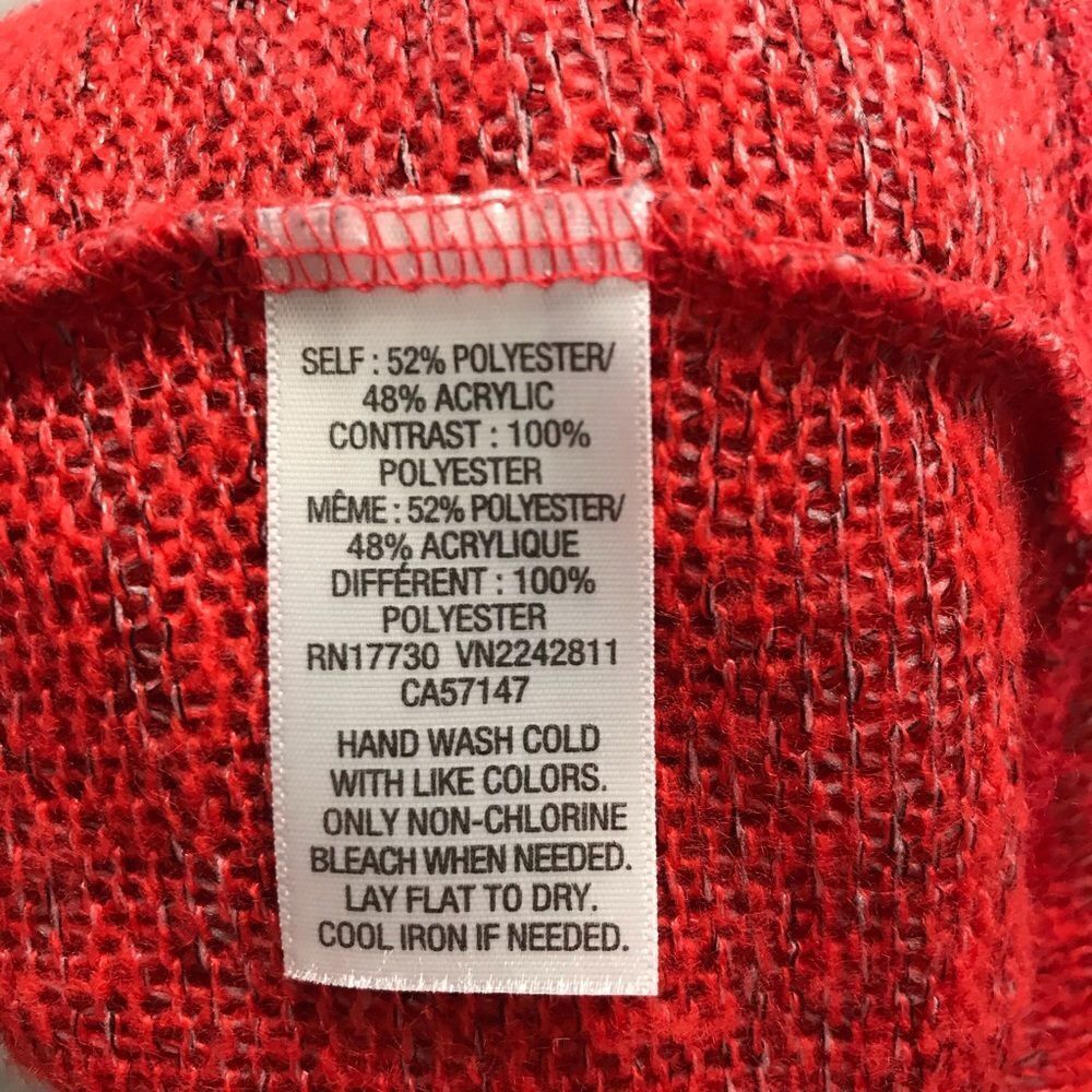 Mossimo Red Dolman Sweater Chiffon Back Large - Picture 4 of 5